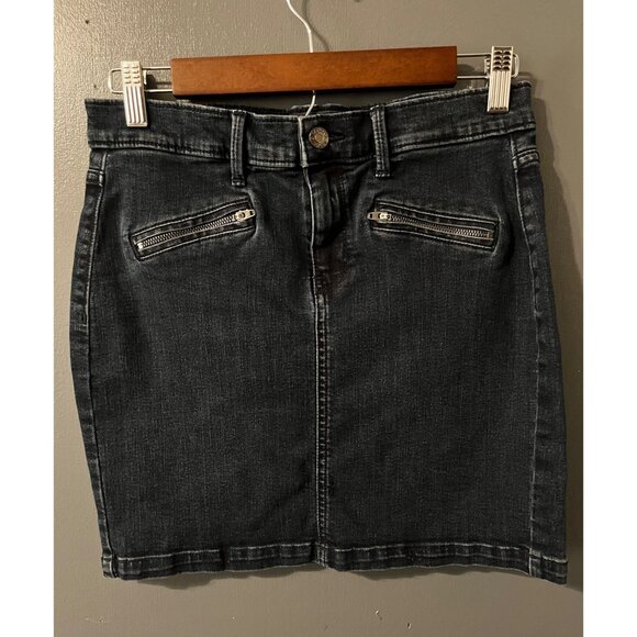 Banana Republic Dresses & Skirts - Banana Republic Black Denim Skirt With Zipper Pockets Size 28
